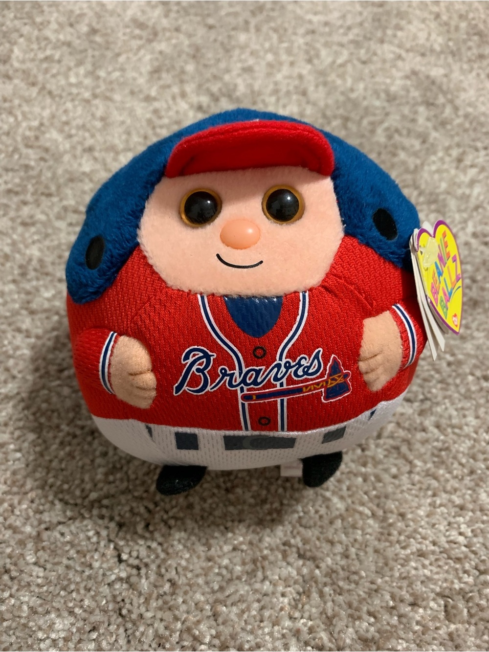 Ty Atlanta Braves MLB Plush Figure 5” Blue Red White Beanie Ballz